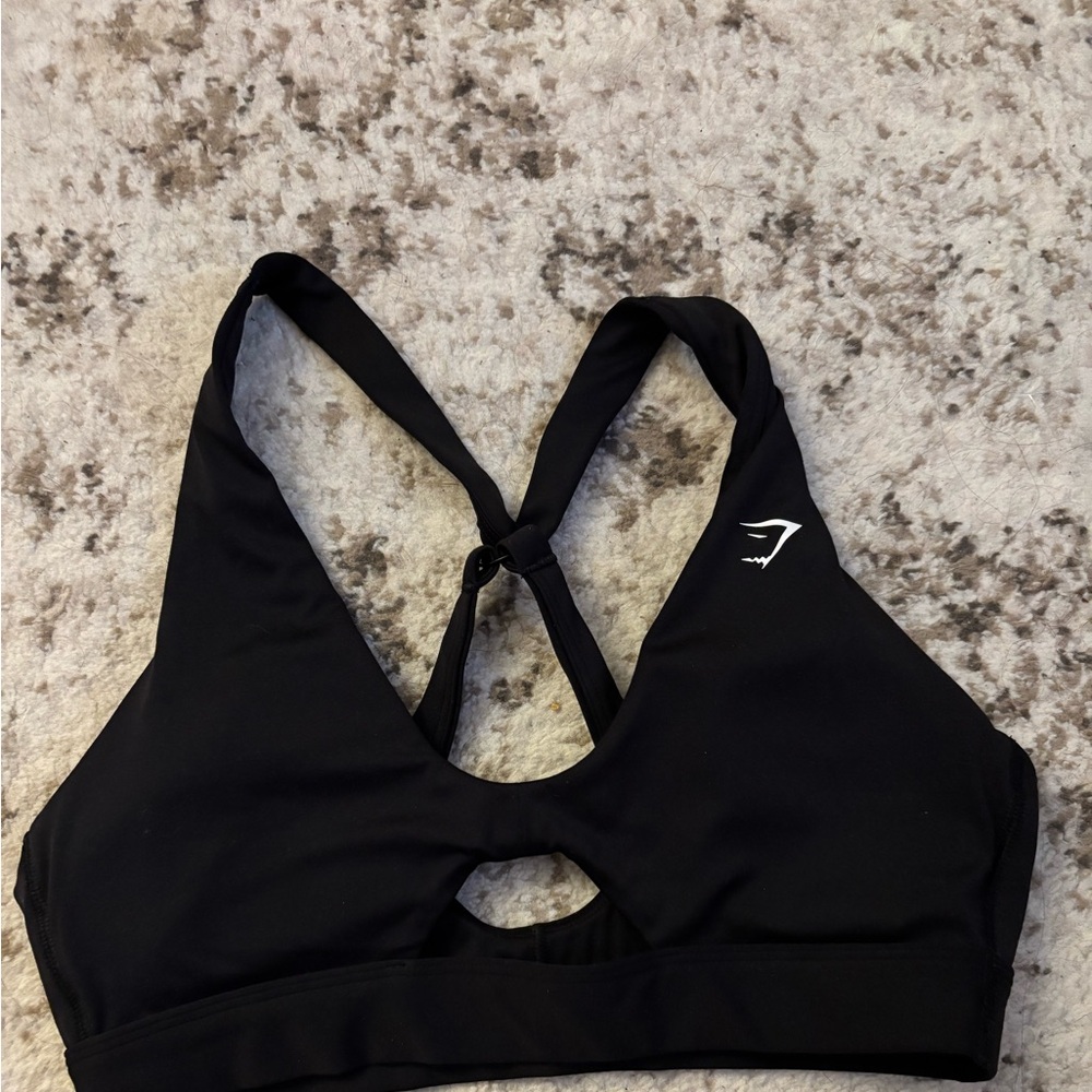 Gymshark Black Racerback Sports Bra with Keyhole Detail